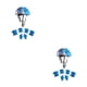 thumbnail image 4 of Matsuzay 1 Juego de casco de rodillo para niños, cascos de bicicleta ajustables, almohadilla para niños y niñas, rodillera, codera, Flor azul 2piezas, 4 of 6