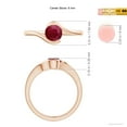 thumbnail image 5 of ANGARA Natural Semi Bezel-Set Solitaire Round Ruby Bypass Ring in 14K Rose Gold for Women (Size-5.5mm) | July Birthstone, Birthday, Anniversary, Jewelry Gift for Women | Natural Ruby Ring, 5 of 10