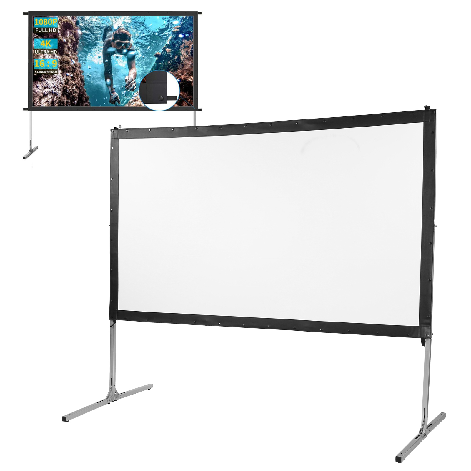 BTIHCEUOT 100in Projector Screen 169 Aspect Ratio Simple Folding