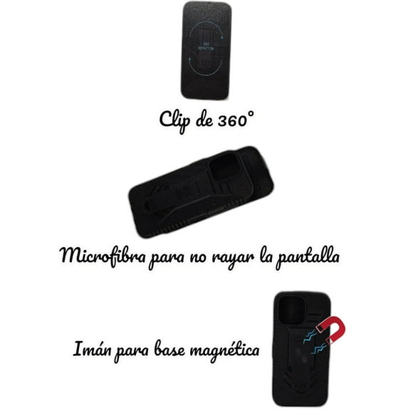 Funda Uso Rudo Clip Blindaje Para Oppo Reno 13F 5G Más 2 Micas De Pantalla