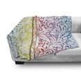thumbnail image 3 of Floral Soft Flannel Fleece Throw Blanket, Colorful Ornamental Damask Flowers Pattern Abstract Swirled Design Artwork, Cozy Plush for Indoor and Outdoor Use, 50" x 70", Multicolor, by Ambesonne, 3 of 6