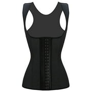 Fierce Honey Men's Latex Waist Training Abdominal Vest, Black, Medium