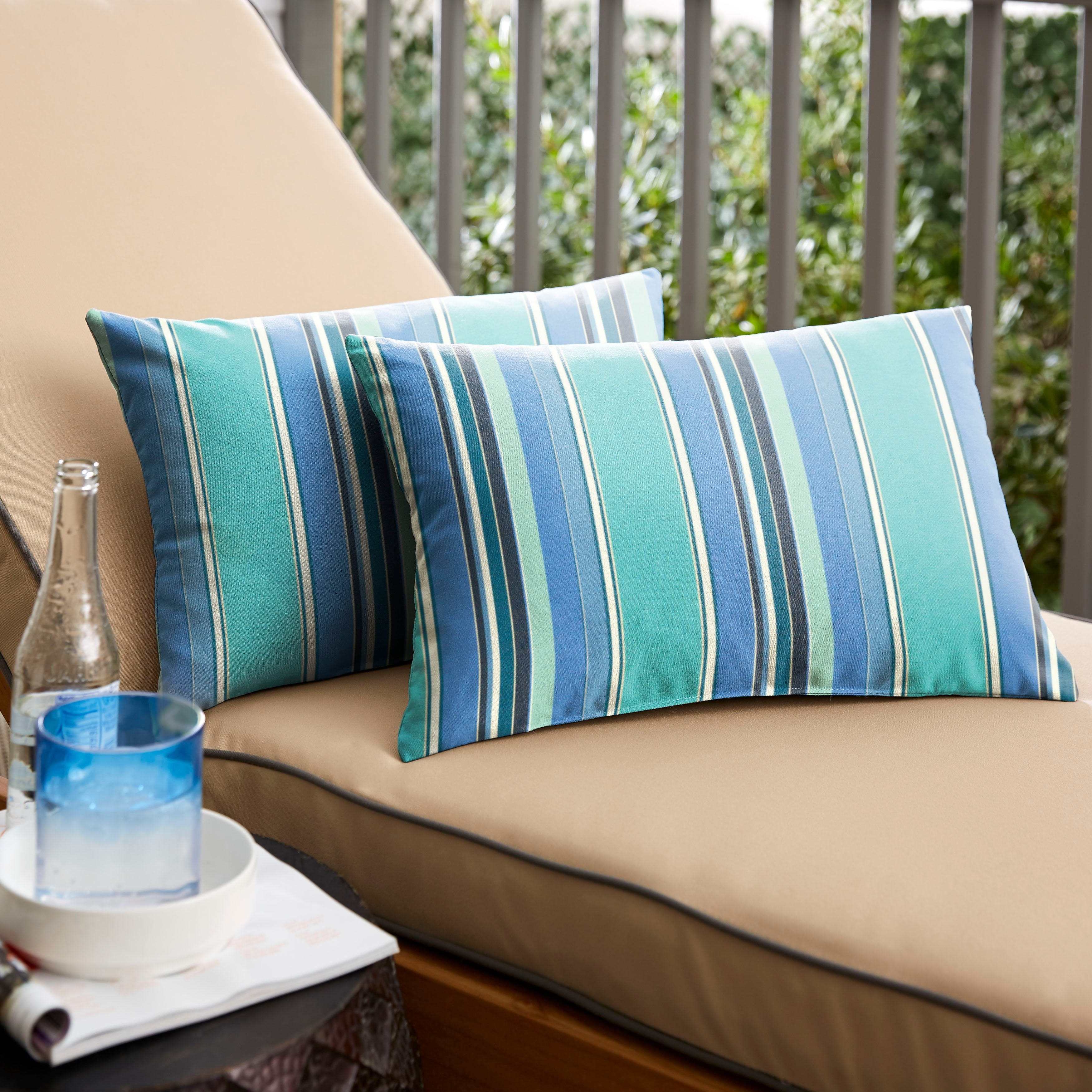 Humble and Haute Dolce Oasis Knifeedge Outdoor Sunbrella Lumbar Pillow
