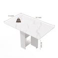 thumbnail image 6 of 55" Large Space Saving Folding Dining Table with Marble Pattern Top, 6 of 8