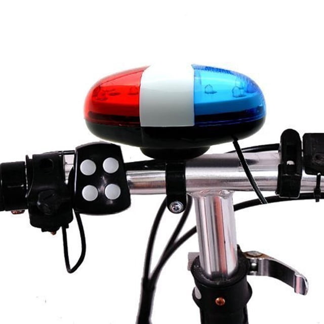 Bike Horn with LED Light and 4 Car Sounds Featuring 6 Alerting Rings for Enhanced Cycling