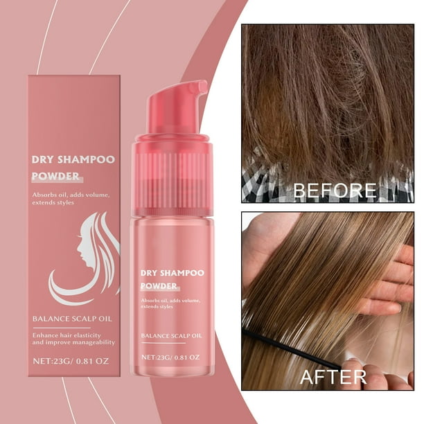 Champú Seco En Polvo con Ingredientes Naturales, 23 G | Solución de Ahorro para Revitalizar El Cabello Al Instante | Prolonga Tu Peinado con Confianza | Refresca En Cualquier Momento y Lugar | 1 Unid
