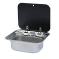 thumbnail image 4 of Lavabo Para RV, Fregadero De Acero Inoxidable Cuadrado De Acero Inoxidable 304 Con Tapones Antiobstrucción Y Sellado Para Autocaravanas Para Yates Para RV, 4 of 7