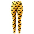 thumbnail image 5 of Tummy Control Leggings for Women Bat Dot Printed High Waist Athletic Tights Yoga Pants,Yellow,XXL, 5 of 5