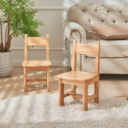 Pure Wood Solid Wood Children Chair for Kids, Kindergarten and Kids' Home Furniture-Natural(2 Same Chairs)