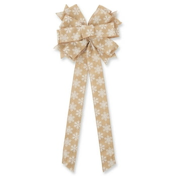 Holiday Time Natural Snowflake Bow, 14.00 inch