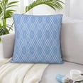 thumbnail image 4 of ZICANCN Rhombus Plaid Stripe Blue Throw Pillow Covers, Bed Couch Sofa Knit Decorative Pillow Covers for Living Room Farmhouse, 22"x22", 4 of 8
