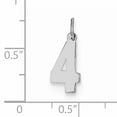 thumbnail image 2 of Sterling Silver Silver/Rhodium-Plated Polished Number 4 Charm (20 X 4) Made In United States qss04, 2 of 2