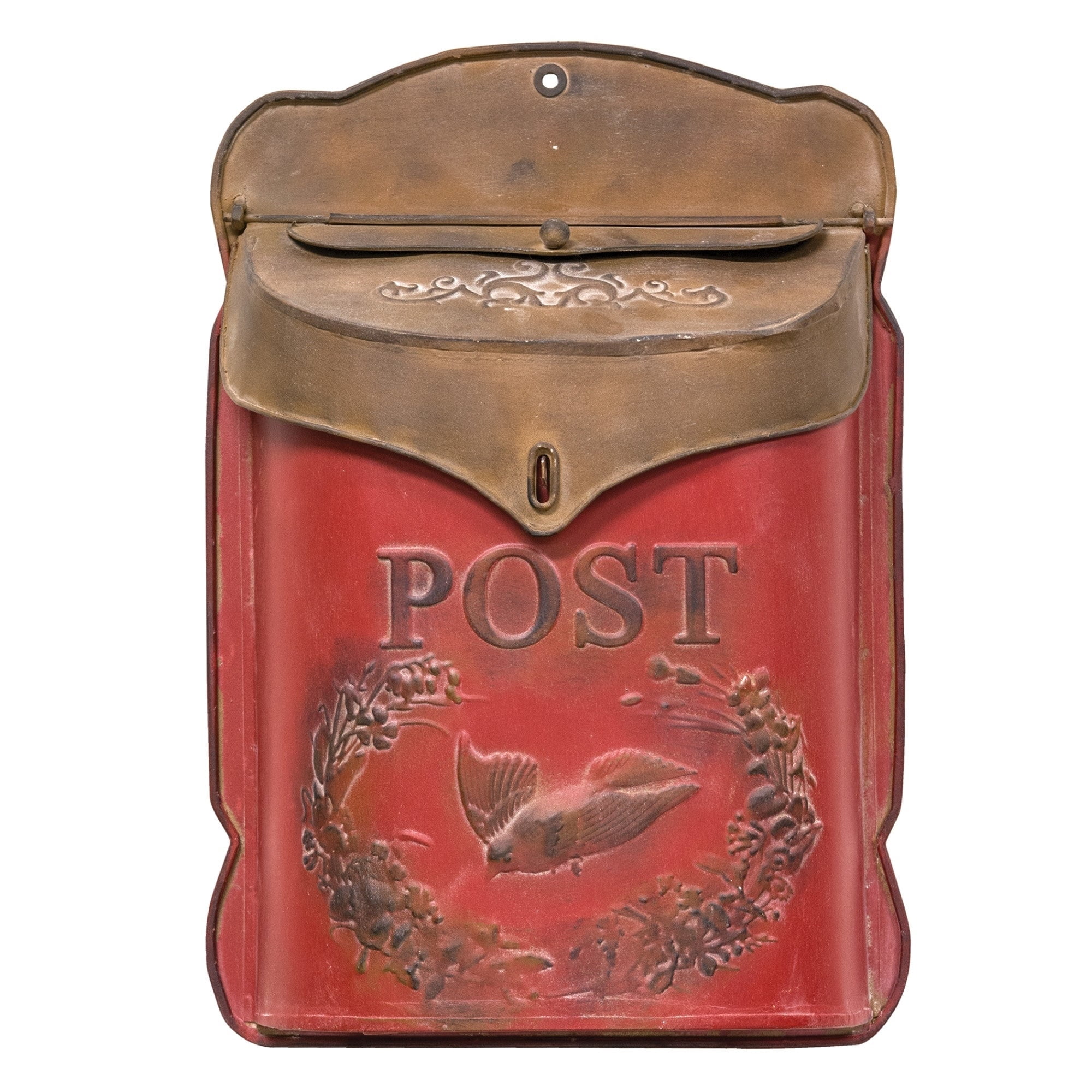 CWI Gifts Vintage Rusted Post Box - Mailbox Wall Mount - Functional Mailbox for Kids and Adults - Indoor/Outdoor Mailboxes & Accessories - 15. 5" H x 10. 75" W x 3. 25 D