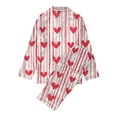 thumbnail image 3 of Valentine's Day Pajamas Sets for Women Cotton Button Down Pj Set Cute Heart Print Nightwear Soft Pj Lounge Sets, 3 of 3