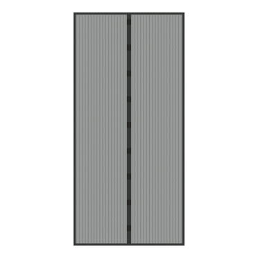 Everyday Home Magnetic Mesh Screen Door Curtains with Automatic Close, 38 x 80 in., Black