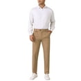 thumbnail image 2 of INSPIRE CHIC Dress Pants for Men's Pleated Front Tapered Leg Business Chino Trousers 32 Brown, 2 of 6