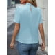 thumbnail image 2 of Blusa casual de manga corta con abertura en la parte delantera para mujer Azul M Azul M Xishao ropa, 2 of 2