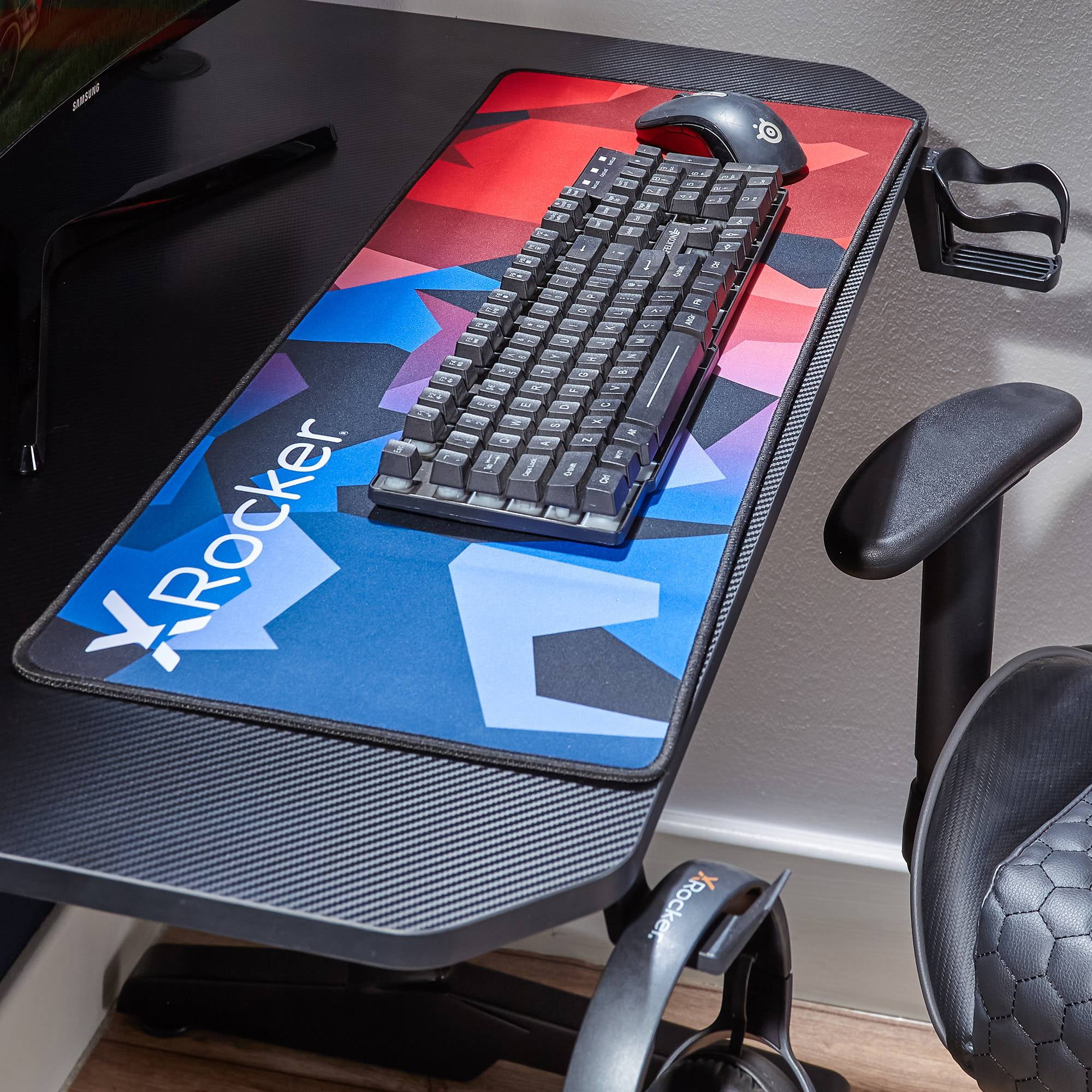 X Rocker Turbo Gaming Desk with Mousepad, Black