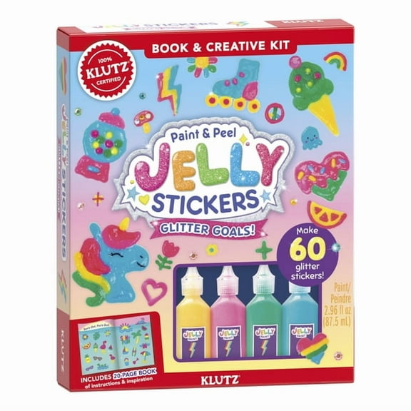 Paint & Peel Jelly Stickers: Glitter Goals, (Hardcover)