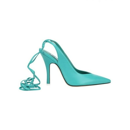 

Women s Sexy Pointed Toe Summer Lace-up Satin Stiletto High Heels Dressy Slingback Shoes for Party Evening-湖blue||42