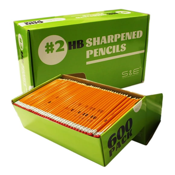 Lápices S & E TEACHER'S EDITION con funda de madera #2 HB con goma de borrar, 600 unidades