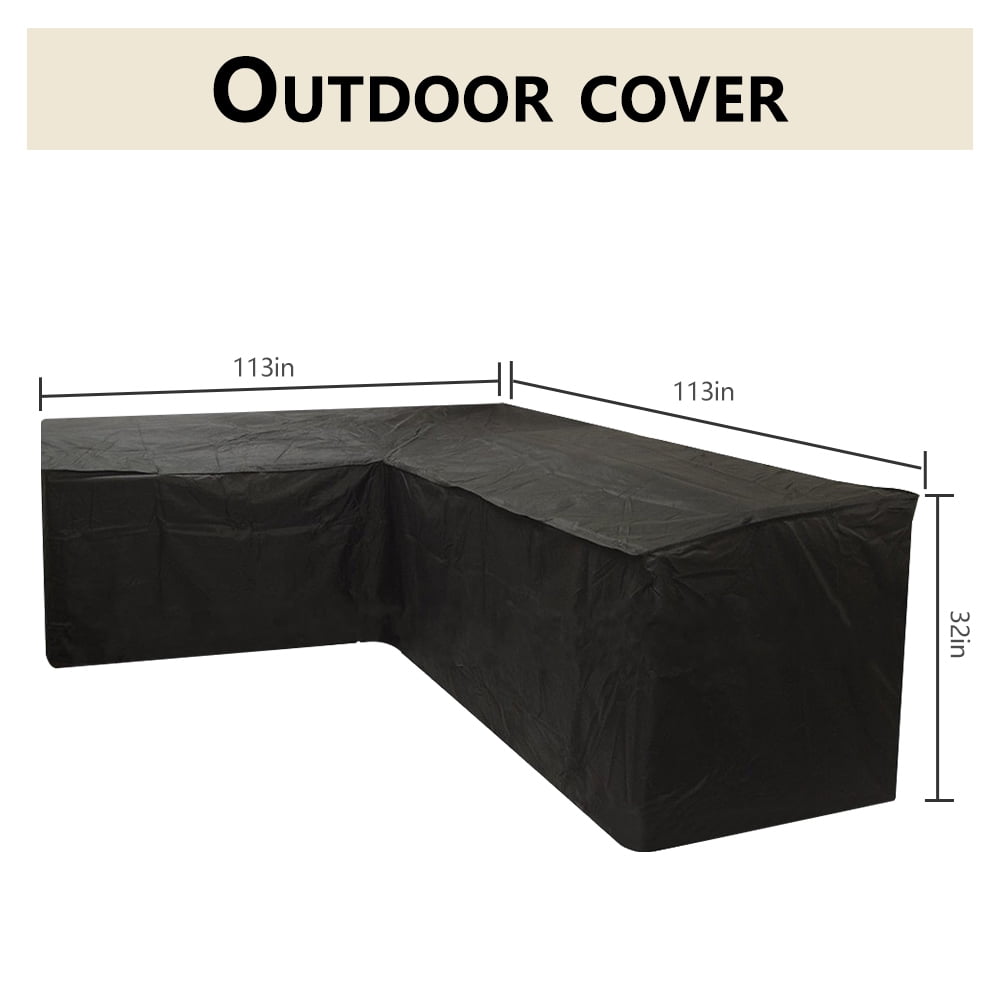 JTWEEN LShaped Sectional Sofa Covers Waterproof Outdoor Tear Proof