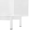 thumbnail image 5 of EUROCO Free Standing Buffet Cabinet，Wave Pattern Storage Sideboard with 2 Doors，2 Drawers，Adjustable Shelves and Rebound Device for Study Entrance Living Room and Bedroom，White, 5 of 8