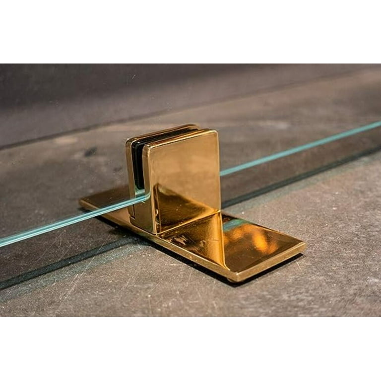 AMS Fireplace  Frameless Glass Fireplace Screen with Golden Brass