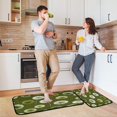 thumbnail image 6 of 2-Piece Kitchen Rugs Set Non-Slip Mats Carpet Floor for Kitchen, Bathroom (19.7"x27.6" & 19.7"x47.2") Green Dandelions Pattern, 6 of 7