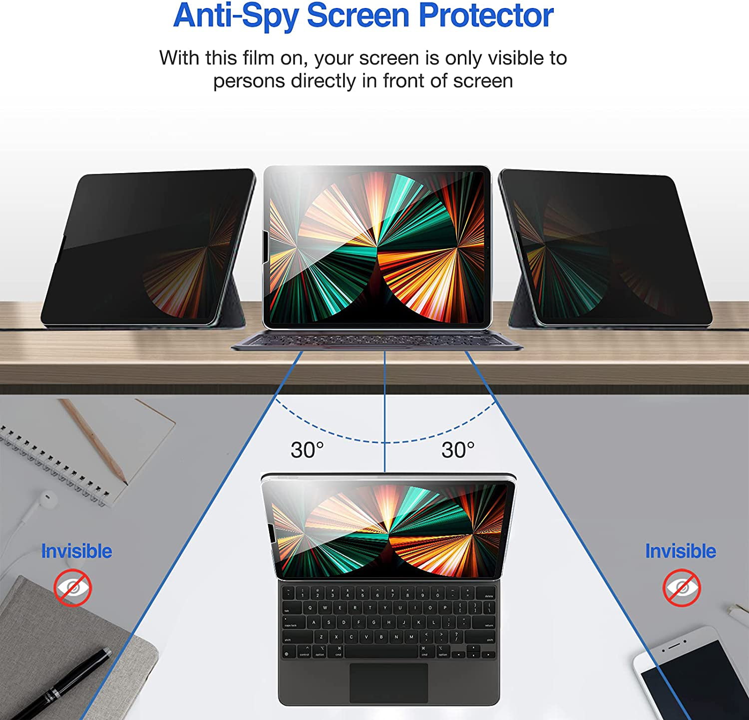 Apple iPad Pro 12.9 (3rd generation) Screen Protector - Privacy Lite  (Portrait)