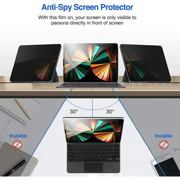 Magnetic iPad Pro 12.9 inch Privacy Screen Protector Removable & Reusable  Anti Spy Privacy Filter for Apple iPad Pro 12.9 inch 2021 2020 2018 Anti