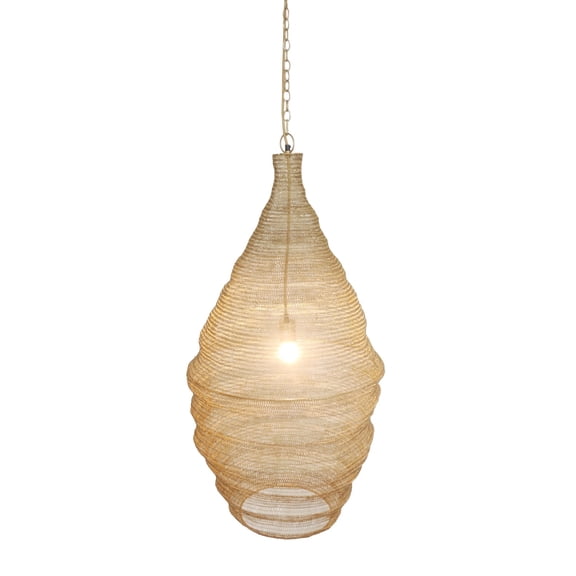 Design Living 1-Light D20'' Gold Powder Coat Chain Basket Light