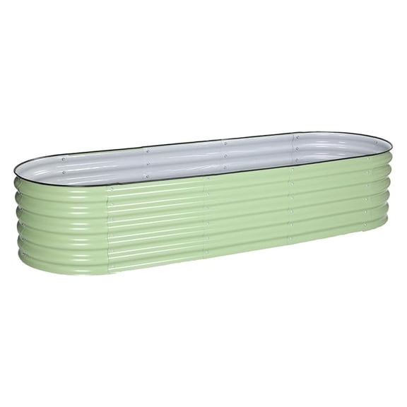 17" Tall Oval Galvanized Raised Garden Bed Kit, 6-in-1 Large Metal Outdoor Planter Box for Vegetables, Flowers, and , 7.5 x 2.3 x 1.5 Ft, Color