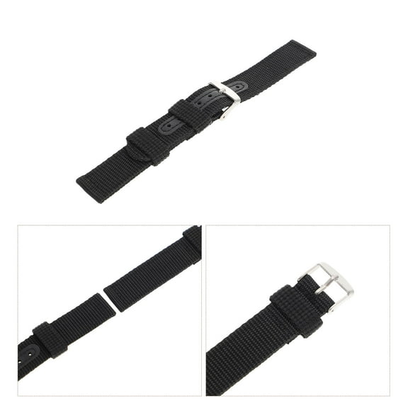 NICEXMAS Waterproof Watch Band for Men 18mm Nylon Canvas Black 1Pack Universal Watch Strap