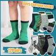 thumbnail image 5 of Boys Socks 12 Pairs Novelty Crazy Crew Socks for Toddler Kids Girls 1-7 Years Old Fun Mid Cut Sock Children, 5 of 6