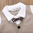 thumbnail image 5 of Gelikeya Formal Baby Boy Clothes 0-18 Months Short Sleeve First Birthday Party Outfits Gifts Clothing (Khaki, 3-6 Months), 5 of 7