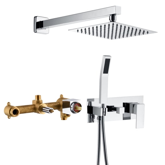 Chrome Rainfall Shower System With Cupc Pressure Balancing Valve, Sumerain