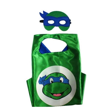 Cartoon Costume - TMNT Leo Turtle Logo Cape and Mask with Gift Box by