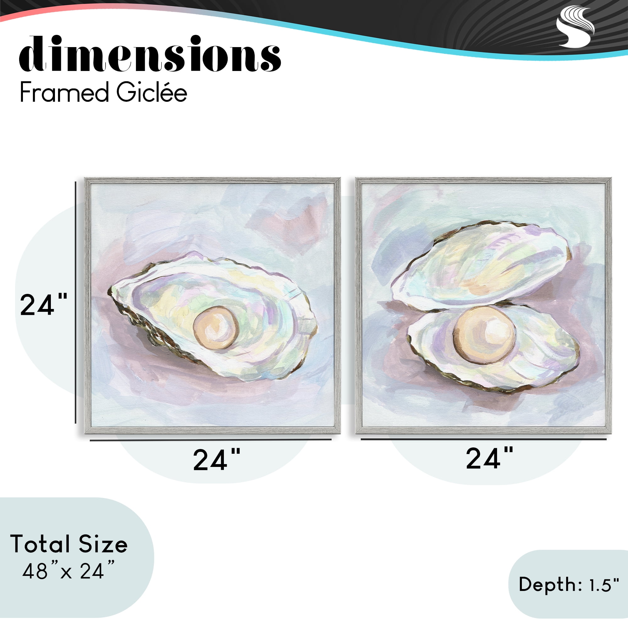 Stupell Industries Aquatic Silent Opals 2 Piece Gray Framed Giclee Art Set, design by Melissa Wang