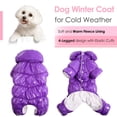 thumbnail image 2 of Dog Coat AOFITEE, chaqueta impermeable de invierno para perros pequeños, color morado, 2 of 5