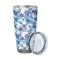 thumbnail image 2 of Bingfone Icy Blue Snowflakes for 20 Oz Stainless Steel Travel Mug Double Wall Water Coffee Cup for Home,Office, Outdoor Works Great for Ice Drinks and Hot Beverage-Straw Three-piece Set, 2 of 8