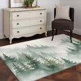 thumbnail image 5 of Foggy Forest Green Area Rug 4x6 Washable Rug Non Slip Watercolor Trees Vintage Large Area Rug Indoor Floor Carpet for Entryway Bedroom Kitchen Living Room Home Office Dining Room Nursery, 5 of 9