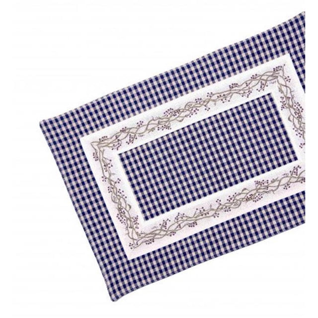 Mr. MJs Trading AG-13296-13x36 Chemin de Table Fusionné 13 x 36 Po, Berryvine Navy
