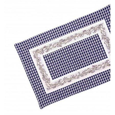 

Mr. MJs Trading AG-13296-13x36 13 x 36 in. Fused Table Runner Berryvine Navy
