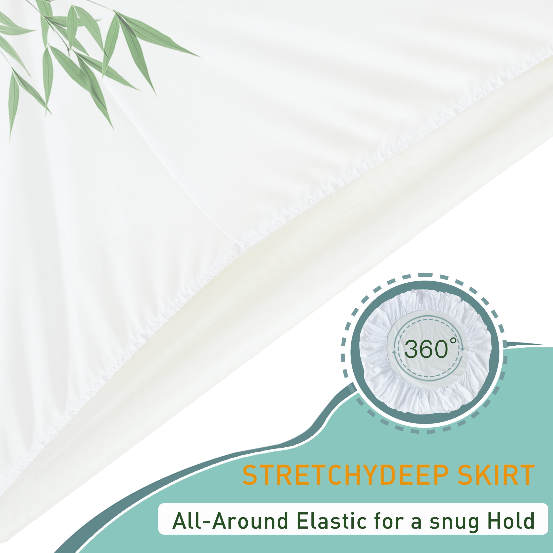 CIVETET Queen Mattress Protector Waterproof, 3D Air Bamboo Mattress Cover, Fitted Sheet Style Cooling Mattress Pad with 18" Deep Pocket, Noiseless, Breathable (60'' X 80'')