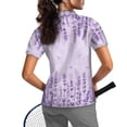 thumbnail image 2 of Whosucclay 1/4 Zip V Neck Golf Shirts for Women for Tennis Shopping Bowling, Polyester Moisture Wicking Elastic Golf Polo Tops, Lavender Newt Size Small, 2 of 10