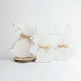 thumbnail image 4 of PATLOLLAV Personalized Easter Cute Wooden Bunny with Hemp Rope,Ideal Gift for Easter, Birthdays, Valentines House Warming Gift, Unique Wooden Decor Gift for Mom and Dad,White, 4 of 5