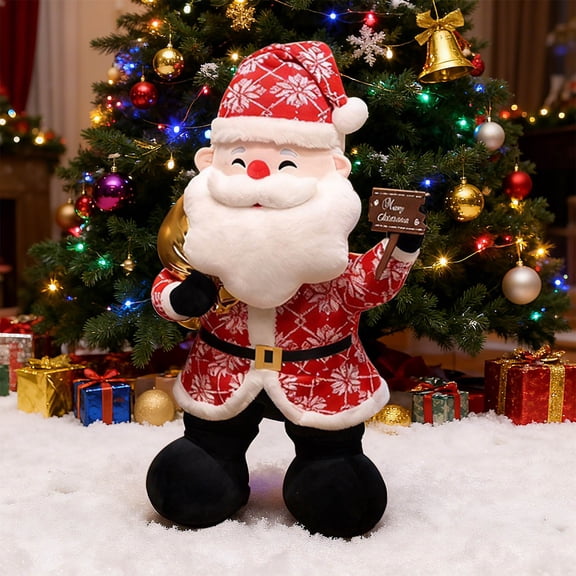 HKEJIAOI 23.6" Festive Santa Claus Plush Doll for Holiday Decor, Soft Christmas Stuffed Toy, Ideal Gift for Home Display and Seasonal Celebration