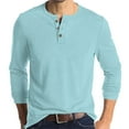 thumbnail image 2 of Hearthz Men's Henley T-Shirt Long Sleeve Fall 3-Button Solid Color Mens Tshirts Round Neck Baseball Tee Shirt, 2 of 7