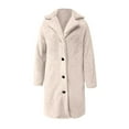 thumbnail image 5 of UJNDER Long Sleeve Collar Knitted Top for Autumn Winter Women's Coat Coats for Women Beige XXL, 5 of 5